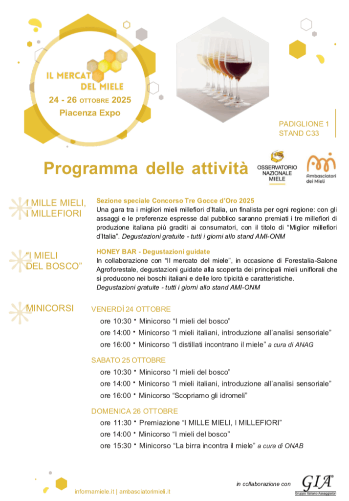 PROGRAMMA ONM-AMI - MERCATO DEL MIELE APIMELL OTTOBRE 2025